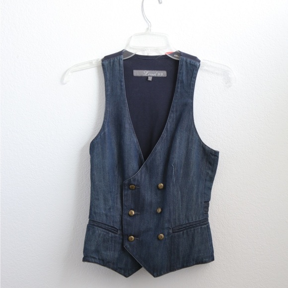 Level 99 Denim Vest Sz: XS - Picture 1 of 8